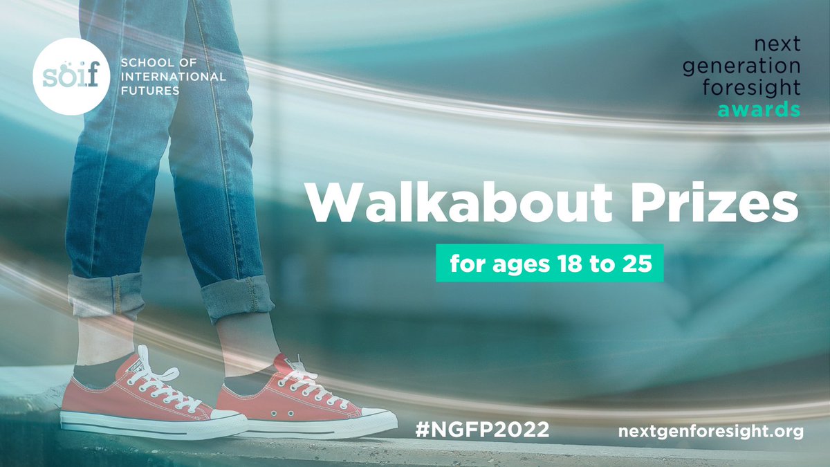 The NGFP Awards has a prize to support the work of 18-25 year old changemakers. Apply now for one of two #NGFPWalkabout prizes for your chance to win $1.000 to kickstart your project bit.ly/NGFPWalkabout #nextgenforesight #NGFP2022