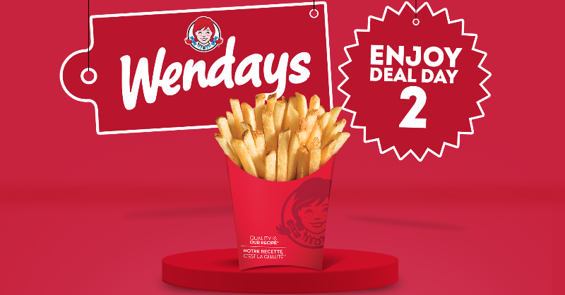 WendysCanada's tweet photo. Every day is a deal on our app. Get the app and enjoy Wendy’s Wendays deals every day for all time.