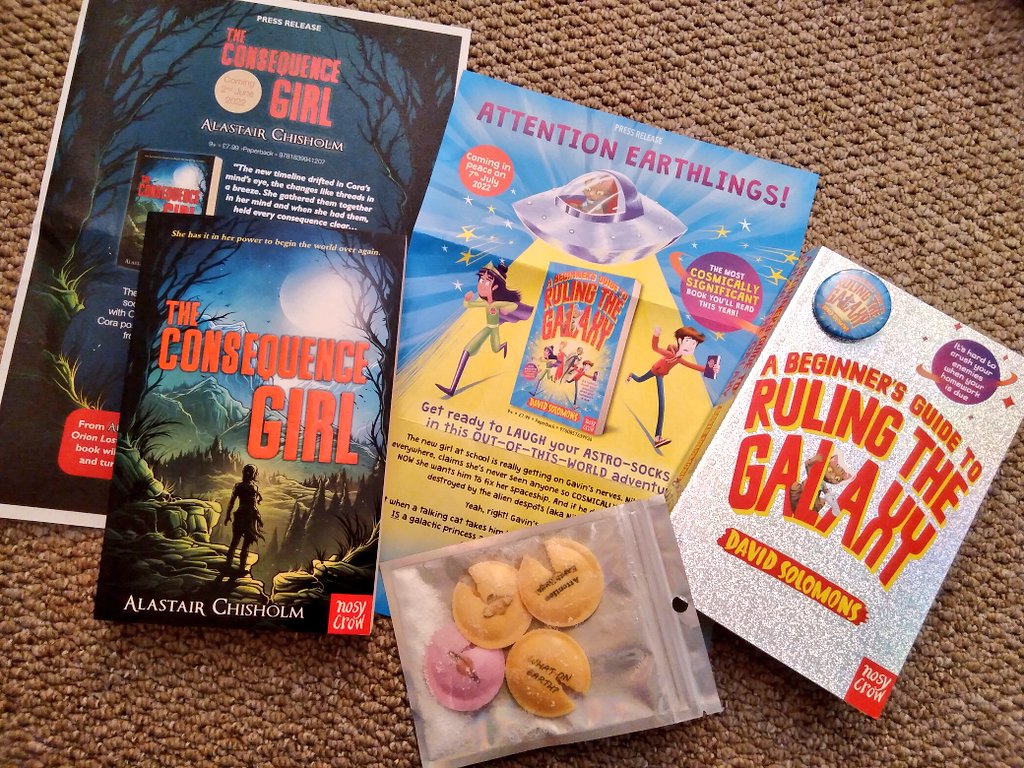 Now that's what I call book post! I've recently moved house and this was waiting at the old house. 🙃 I'm glad I found them. Sci-Fi MG! Woo-hoo! Thank you @NosyCrow @DavidSolomons2 @alastair_ch