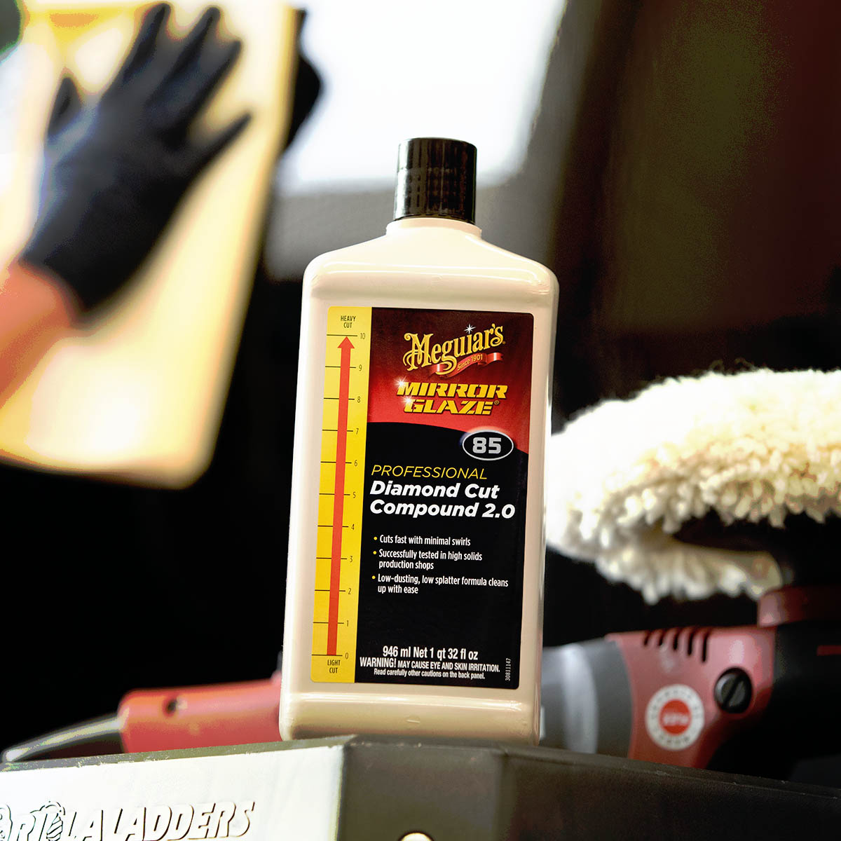Meguiars's tweet photo. Sometimes you’ve got to bring out the big guns! 💪 Break out M85 Diamond Cut Compound 2.0 with your rotary, and you get a super-fast cutting, low swirl compound that’ll get those tough jobs done so you can move on to lighter cleaners to finalize!

#meguiars #procompound https://t.co/45vvOdv7wW