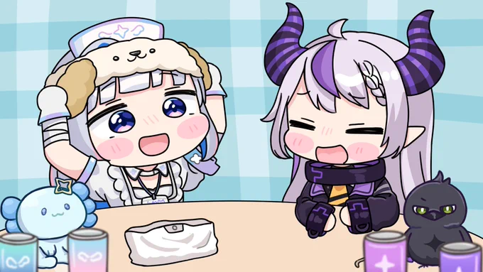 ラプ様からのプレゼントを怪力で開けるかなたん

#かなたーと  #laplus_artdesu 