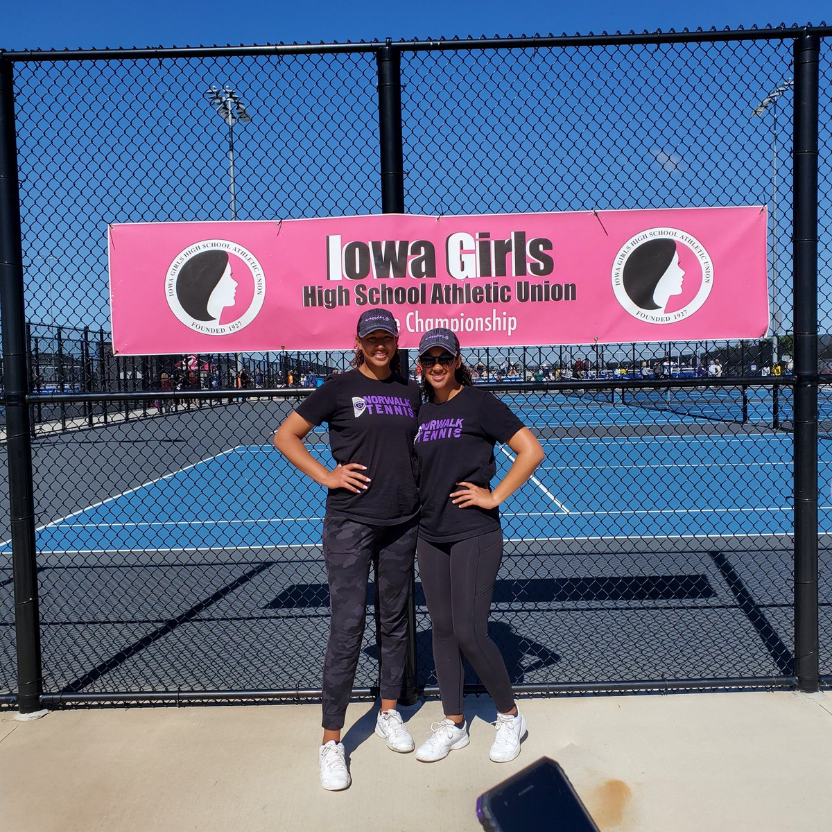 Norwalkgtennis's tweet photo. The sun is shining and the State Tourney is underway. Best of luck to Team Johnson today at State Tennis! #statetime #dubs #BeAWarrior https://t.co/9zh1L0h4Yj