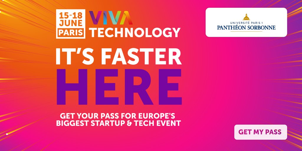 Université Paris 1 Panthéon-Sorbonne (@sorbonneparis1) on Twitter photo 👩💻 L'université #Paris1PanthéonSorbonne, partenaire du salon <a href="/VivaTech/">Viva Technology</a> (du 15 au 18 juin), propose à ses étudiants de bénéficier d'un pass gratuit pour le rendez-vous mondial des startups et de l’innovation.
Obtenez votre pass avec le code FGSTU7CMNSG 👉 bit.ly/3GolBfg 👩💻 L'université #Paris1PanthéonSorbonne, partenaire du salon <a href="/VivaTech/">Viva Technology</a> (du 15 au 18 juin), propose à ses étudiants de bénéficier d'un pass gratuit pour le rendez-vous mondial des startups et de l’innovation.
Obtenez votre pass avec le code FGSTU7CMNSG 👉 bit.ly/3GolBfg
