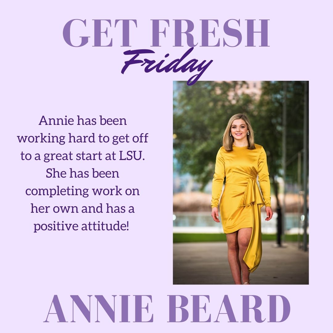 LSUAcademicCtr's tweet photo. Today's #GetFreshFriday features Laterrance Welch and Annie Beard! https://t.co/evGYczdgun