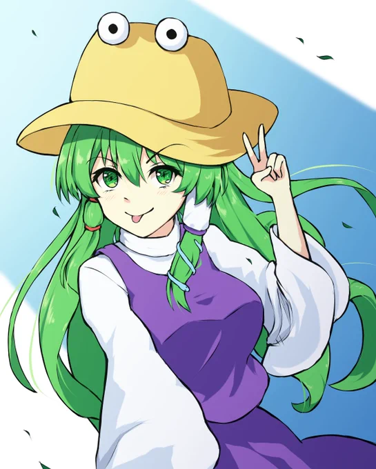 諏訪子衣装の早苗さんrkgkアニメ塗りしてみた 