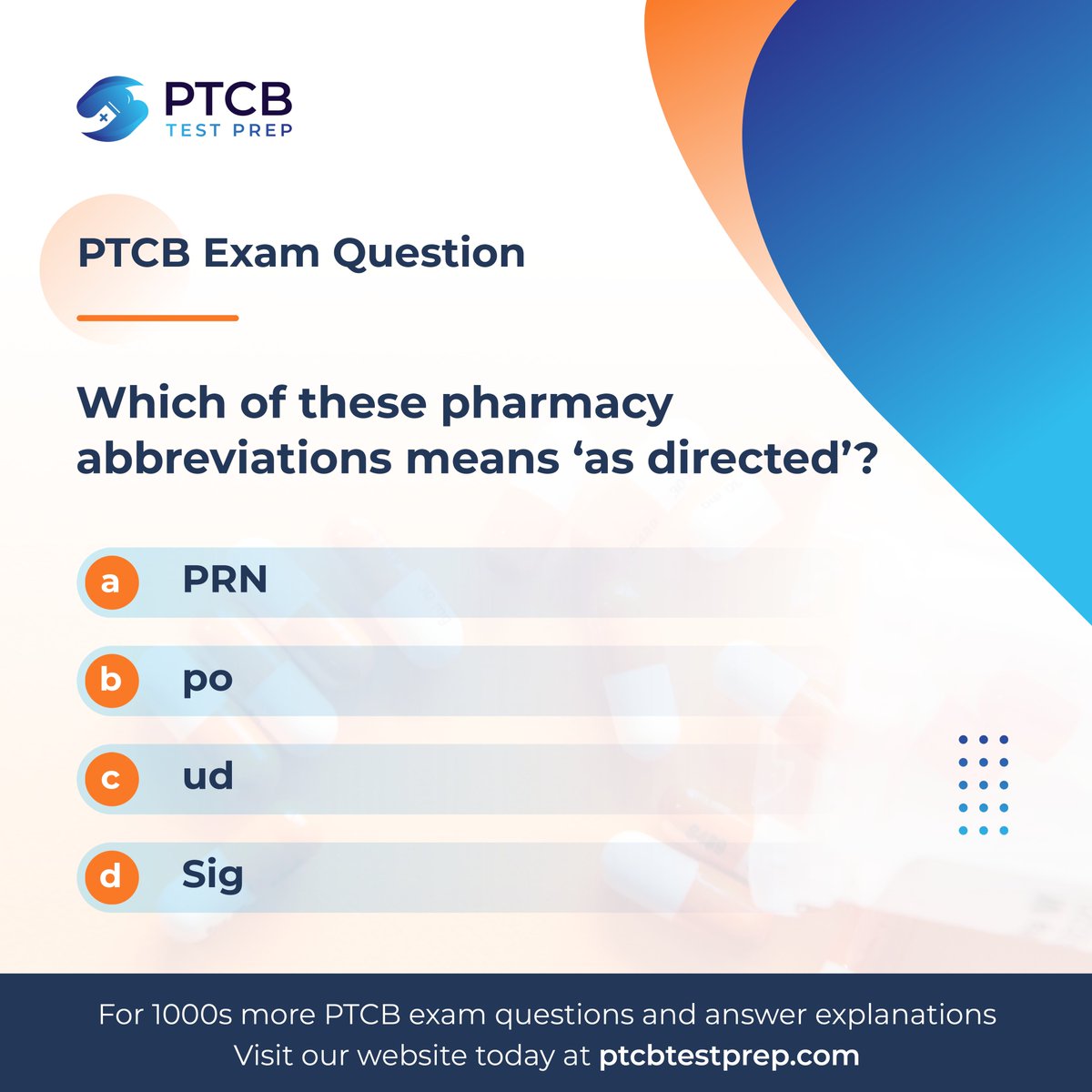 ptcbtestprep's tweet image. Comment below if you know the correct answer!

#ptcb #rxtech #pharmacytechnician #ptcbtest #ptcbexam #ptcbtestprep
