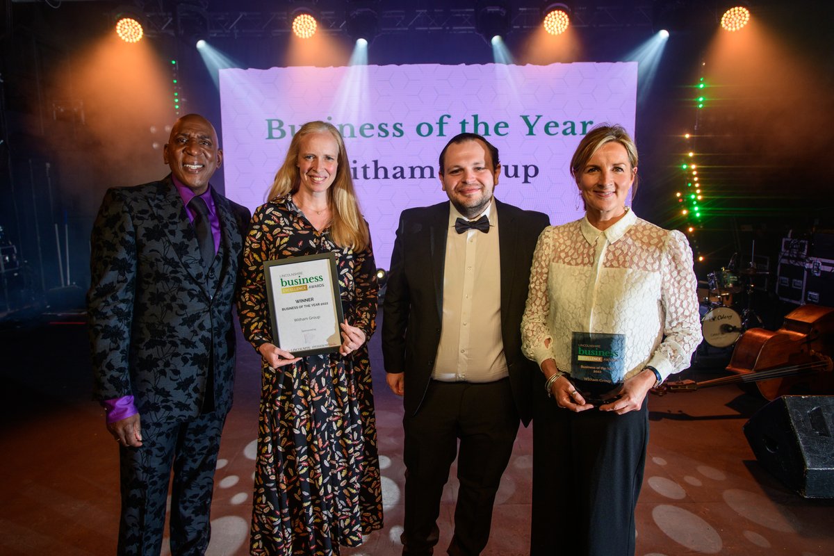 WithamGroup's tweet photo. We were thrilled to win BUSINESS OF THE YEAR at last nights #LBX22
The evening was hosted by @colinmcfarlane & it was wonderful to meet other finalists & businesses achieving fantastic things. Well done to Team Witham & congratulations to all the other winners! @thelincolnite https://t.co/DQJ1djR4ak