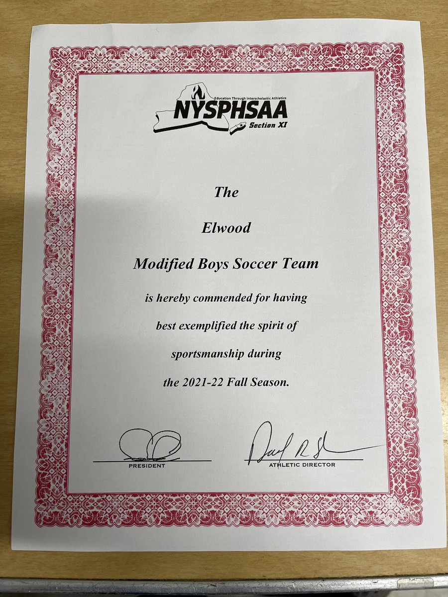 Very proud of my team to have received the sportsmanship award! EMS Boys Soccer #Knights @Elwood_Super <a href="/JG_Athletics/">John Glenn Athletics</a> @ElwoodMiddle