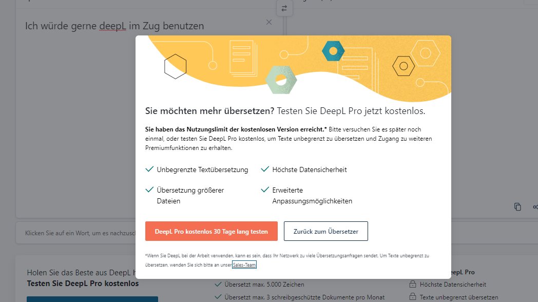 tbud000's tweet photo. @DB_Bahn @DeepLcom Bekommt ihr es hin, dass deepL im Zug WLAN funktioniert? https://t.co/tllkiMSOAn