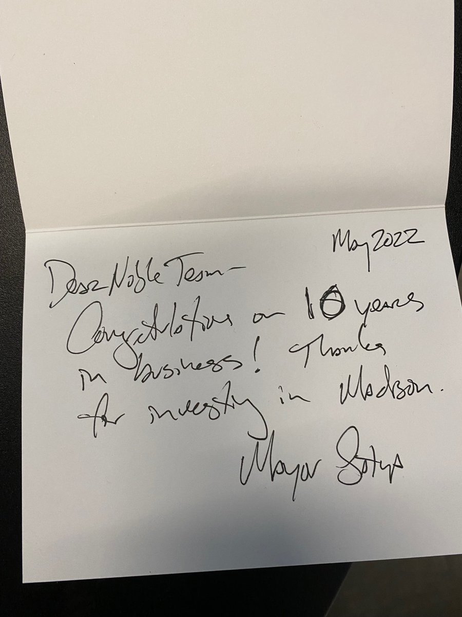 noble_apps's tweet photo. @MayorOfMadison @CityofMadison thank you for recognizing our 10th year in business in Madison! Best city in the world! #NobleApps #10years https://t.co/9MpV9VjFt0