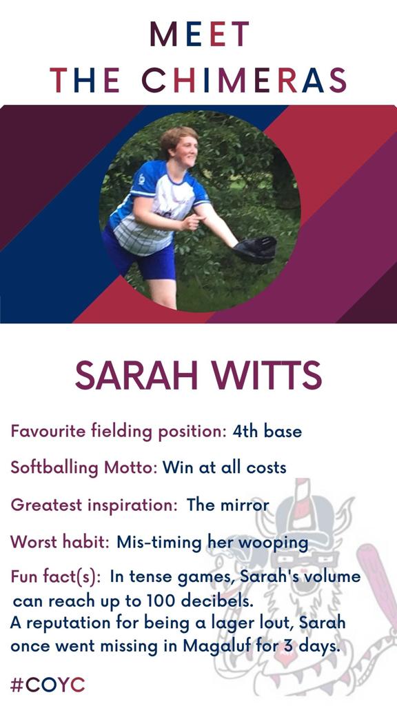 chimeras_lcsl's tweet photo. This season we'll be sharing some collectable @CharitySoftball Chimeras cards to introduce our brilliant squad. First up was the best captain in the league( is that what you wanted me to say, Sarah?) #LCSL #meetthechimeras #gottaCATCHthemall #COYC https://t.co/nQLuYNrVRN