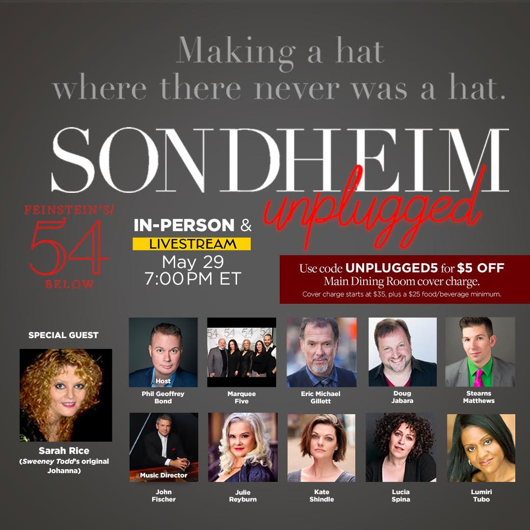 MarqueeFive's tweet photo. This Sunday at @54Below - we return to "Sondheim Unplugged." #sondheim #music #nyc #newyork #Broadway Tickets: https://t.co/gRhCoyeGHU https://t.co/d1DatYgsWB