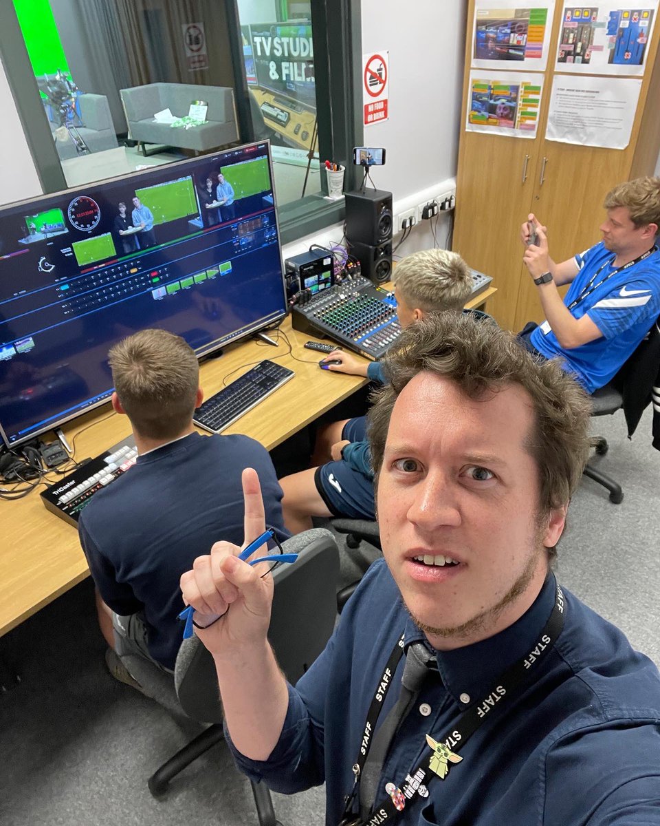 gary_rose's tweet photo. The audacity of @Mr_Gourley_PE & @PearsonBTEC #BTECSport coming into the #DSFCTVStudio today to record more sports analysis videos, and then covering the #NUFC FA Cup exit to Cambridge!
#BTEC #multicam #multicamera #Tricaster #tvstudio #NewTek #DSFCTVStudioClub https://t.co/sOIUAbddnL