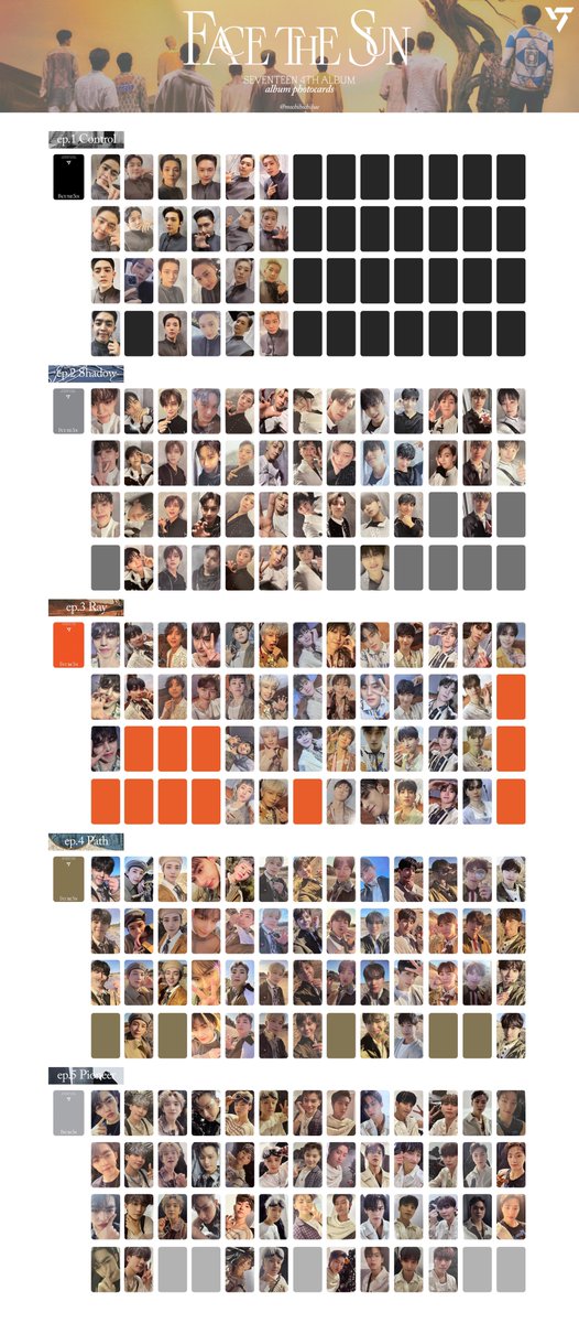 seventeen face the sun photocard template [as of 220527] 세븐틴