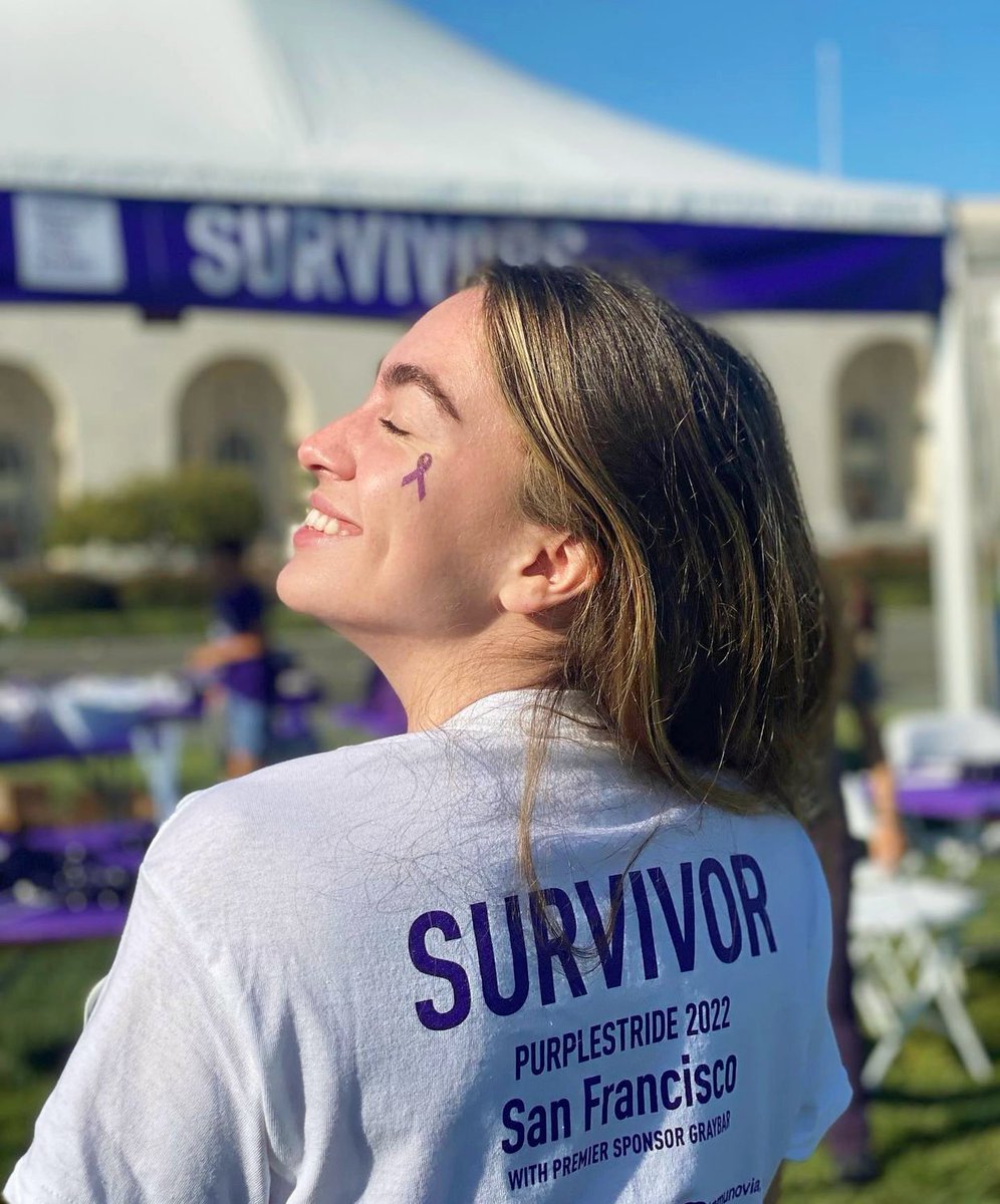 PanCAN's tweet photo. In 2019, 16 yr old runner Rebecca Costa was diagnosed with a pancreatic tumor and underwent the Whipple Procedure. A year later, she began to feel sick, leading to more procedures and prescriptions. Today, she's started to run again and even joined us at #PanCANPurpleStride. 💜 https://t.co/QW3YrBb508