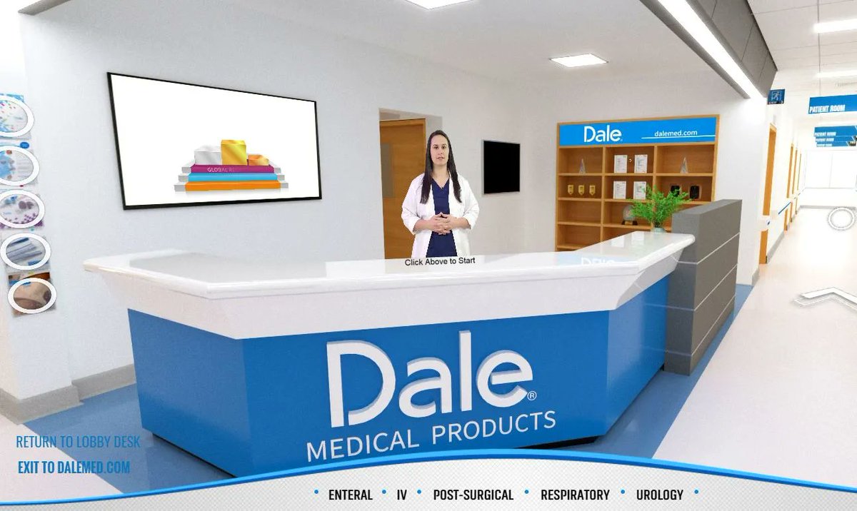 DaleMedical's tweet photo. Explore the new and exciting Virtual Dale Medical Center! A virtual hospital wing dedicated to learning about Dale products and all they have to offer to patients and clinicians.
#dalemedical #alwaysbetter #virtualmedicalcenter #interactive #nursing 
https://t.co/ytrkWFy4Gf https://t.co/dnE1DTG57H