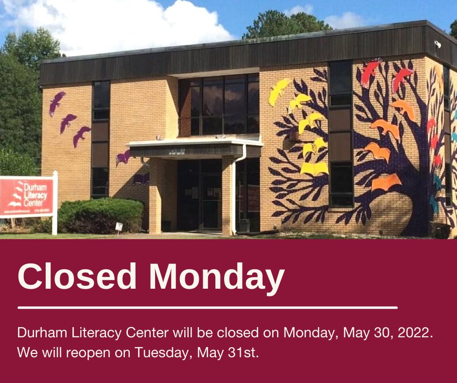 The DLC will be closed on Monday in honor of Memorial Day. Enjoy your long weekend!