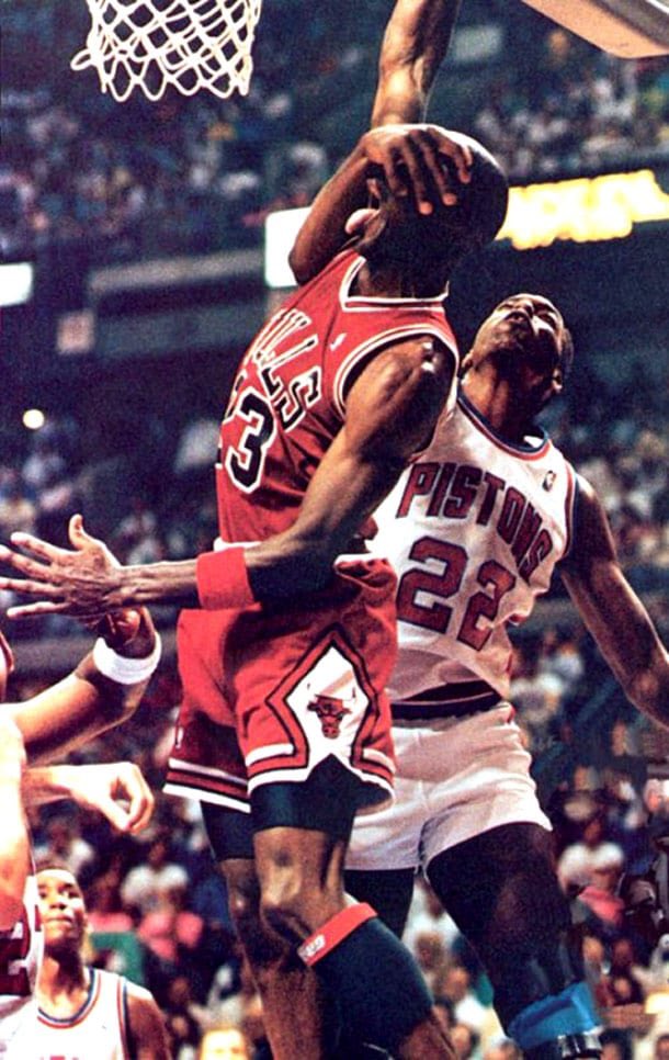 PolymarketHoops's tweet photo. On this day in playoffs history,

May 27th, 1989

Michael Jordan, in the ECF, put up:

46 Points
7 Rebounds
5 Assists
5 Steals
62% FG
2-point win over the Pistons

He has 3 games of 40p/5r/5a/5s.
The rest of the NBA combined has 3 games. https://t.co/oTNARJvSWo