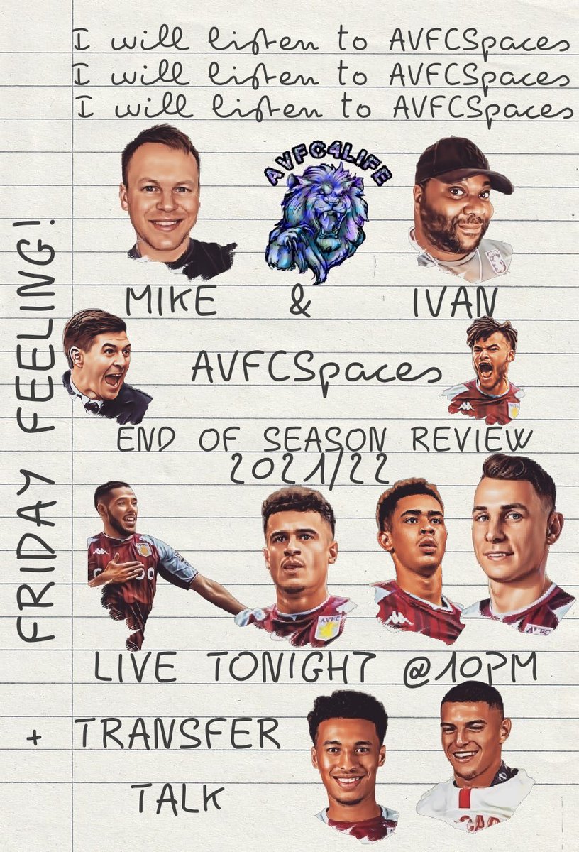 ALife1874's tweet photo. Join me & @iamivank for some #AVFCSpaces live at 10pm
We will discuss our End of Season Review 2021/22 + Talk about the exciting Villa Transfers. Who will stay? Who will go? Who will join?
#joinus & listen! if you'd like to, at some point, you will be welcome to join in! #UTV https://t.co/OYajRT2KQb