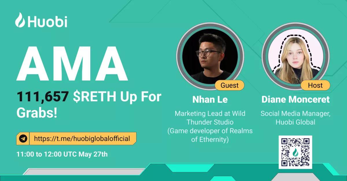 LionGanesh3's tweet photo. AMA with the marketing lead of wild thunder studio is going to be held on huobi global official telegram group

Link: https://t.co/tvoUjkU80B

Date &amp; Time: May27, 11:00-12:00(UTC)

#huobi #huobiglobal #AMA $RETH https://t.co/2KQUWKfOOM