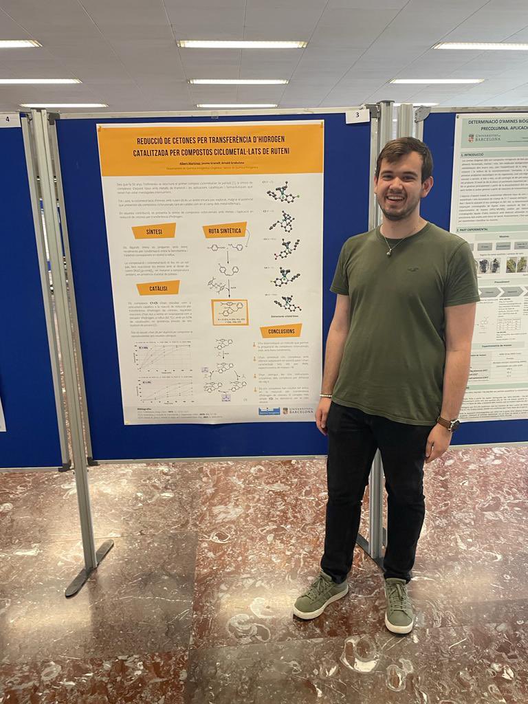 Congratulations to Yaiza and Albert, master students of our group, for winning the first and third prize in Masterchemistry 2022! <a href="/QuimicaUB/">Facultat de Química UB</a>  #CatHomers #Chemistry #PosterSession 🍾🤙🏼