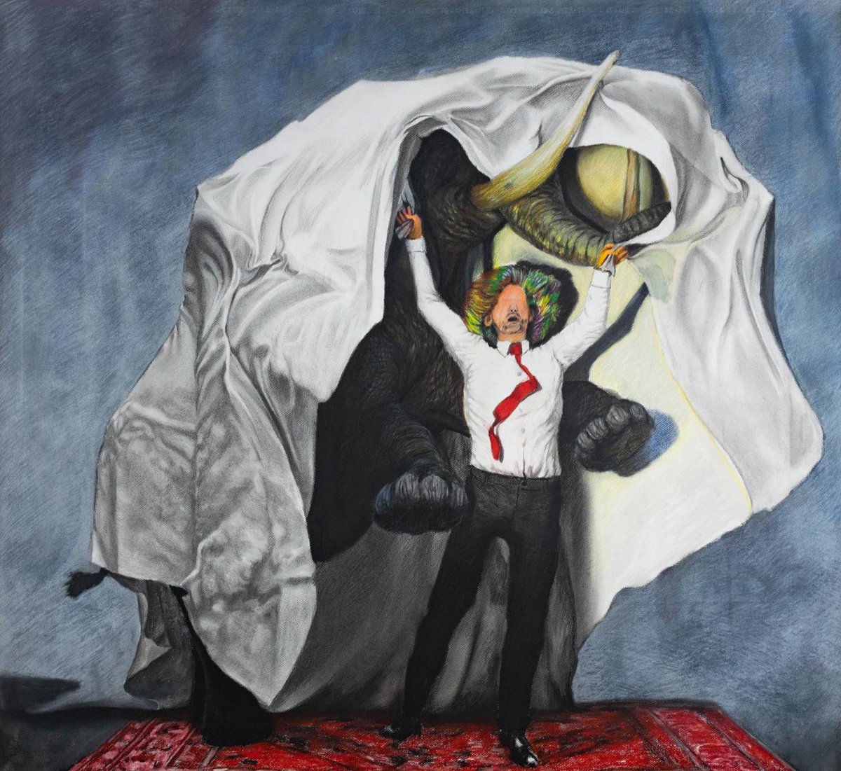 « There’s a special operation in the room” 110 x 110 cm, #pastelonpaper , #originalart