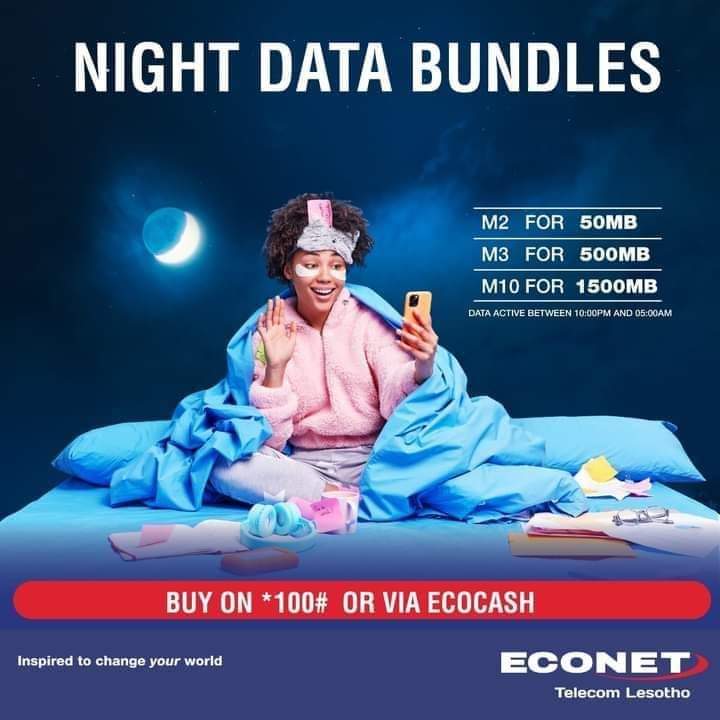 Labohlano la bobeli ka beke ele ngoe? This calls for a celebration 😂💃. Don't forget to load up your night data bundle and stay connected to the best data network while you dance the night away.
Bundles are valid from 10pm till 5am
Buy on *100# or via EcoCash
#EconetLesotho