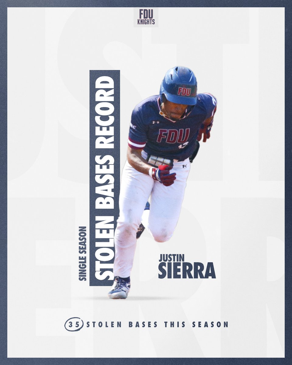 Justin Sierra breaks FDU stolen bases record with THIRTY-FIVE stolen bases on the season‼️
