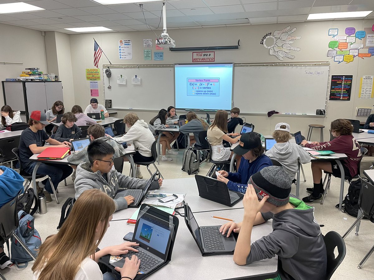 Woo Hoo for <a href="/Desmos/">Desmos</a> Super Mario Quadratics!!!  🤩 Student engagement was off the hook <a href="/ElkRiverVMS/">VandenBerge Middle School</a> today! #iteachmath #fridayfun #middleschool  #algebrarocks <a href="/ISD728/">ISD 728</a>
