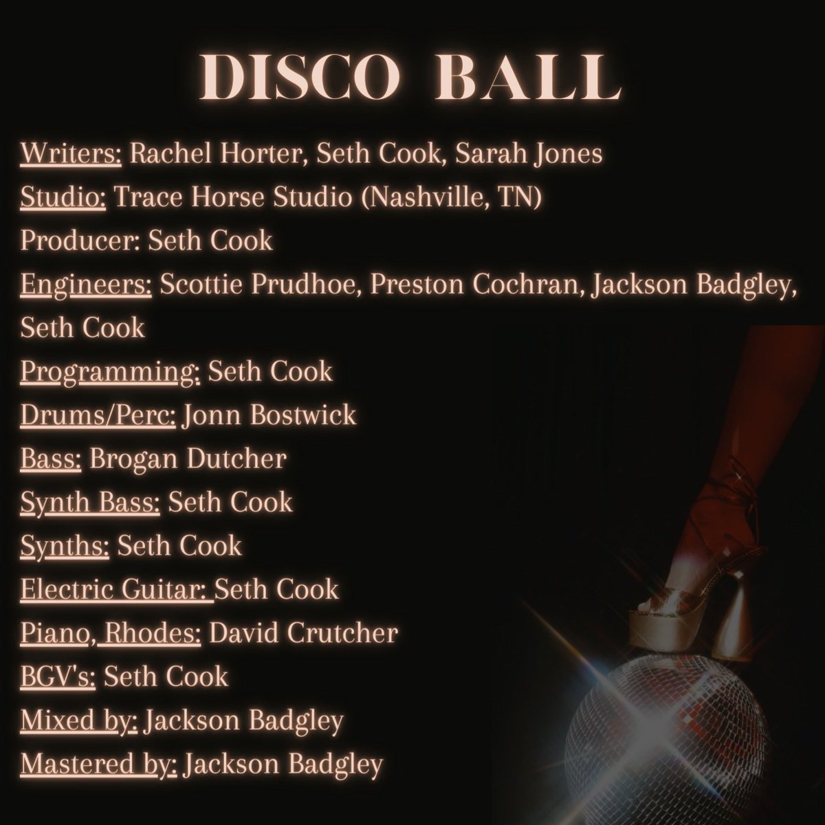 Thank you x A MILLION to this incredible team of friends for helping me bring “Disco Ball” to life 🥺😍🪩