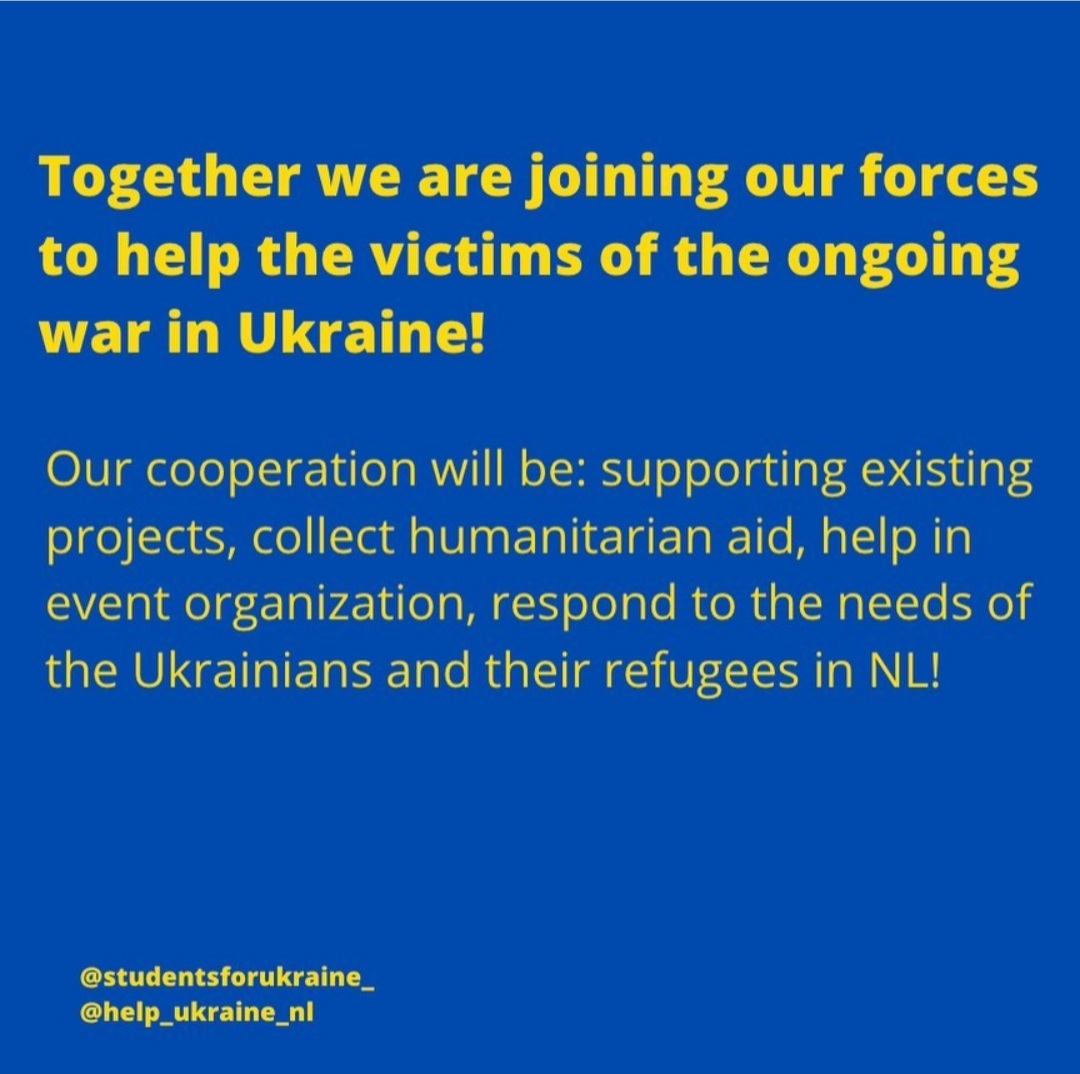 Student4Ukraine's tweet photo. 🌻Cooperation with Volunteers With No Limits🌻

We are honored to announce that we have joined forces with @NlUkraine!
It is an organization based in Amsterdam sharing its aim of helping Ukrainians with us.
Thanks for cooperating with us towards the same goal! 💙💛
#SlavaUkraini https://t.co/OOxzEUP19r