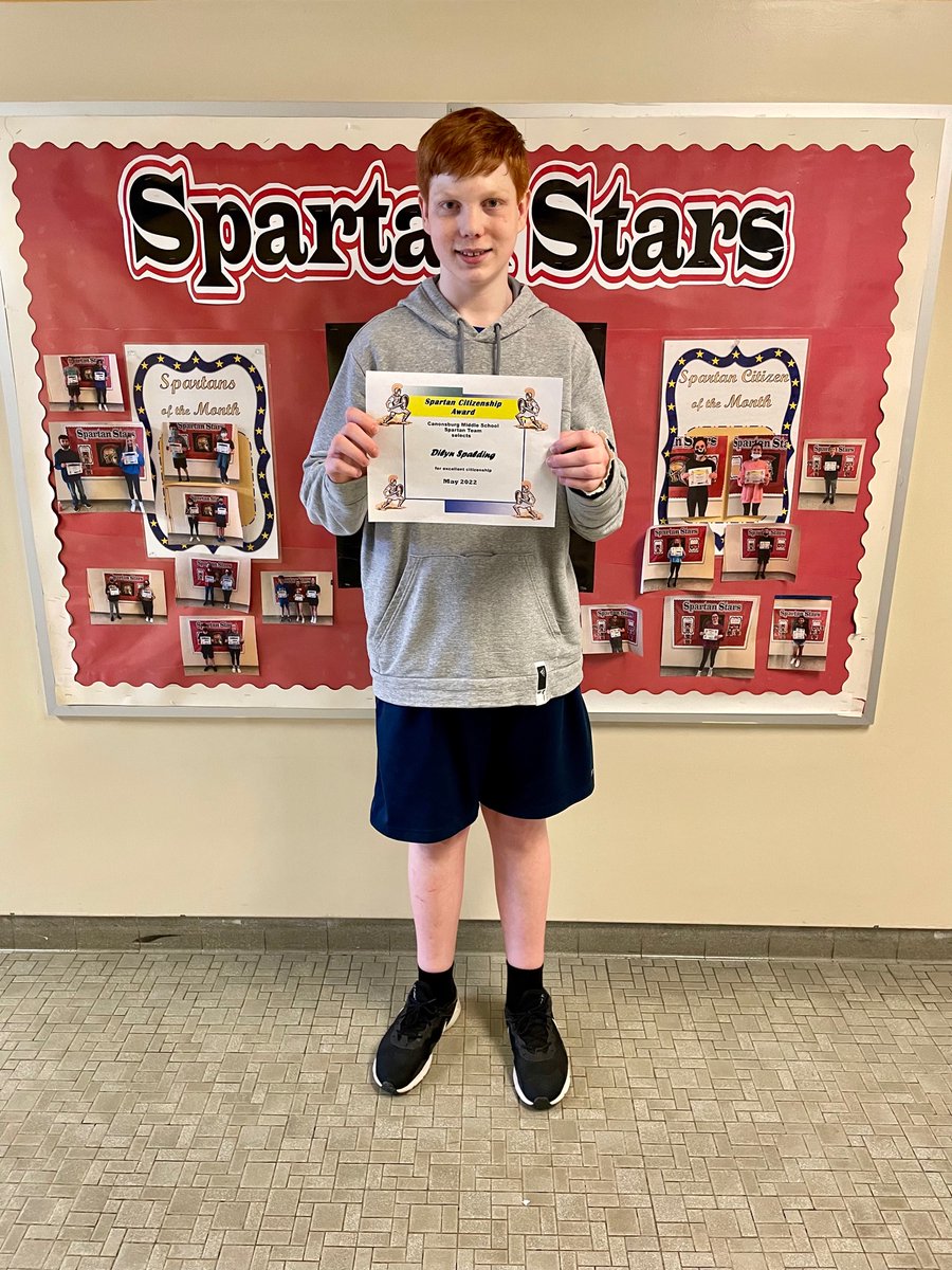 CMSMrsWright's tweet photo. Congratulations to our May Spartans of the Month: Marissa, Delaney, and Xander! Congratulations to our May Spartan Citizen of the Month: Dilyn! 🥇 🏆 ⭐️ 
@WEARECMS25 https://t.co/faRANfOWal