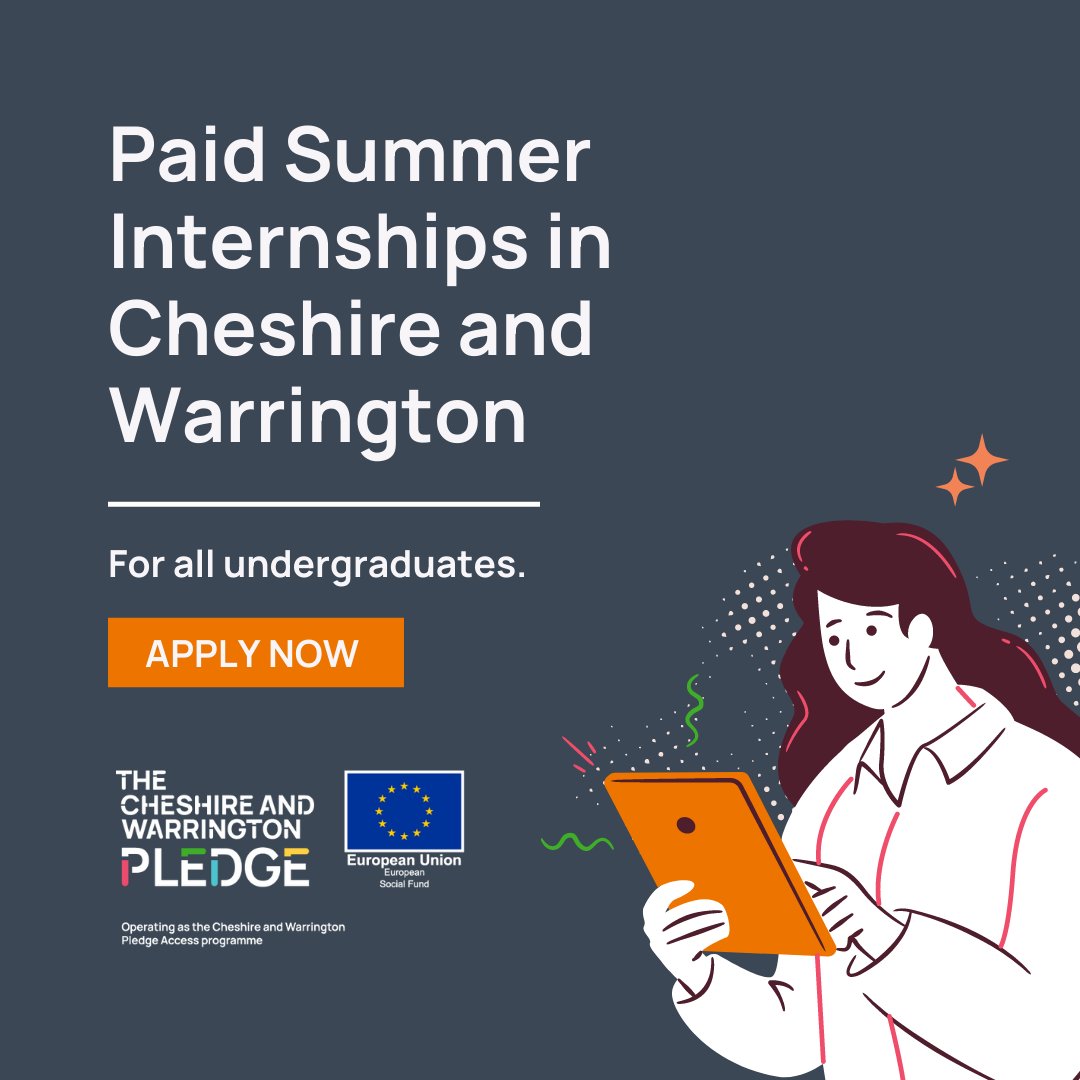 This Summer, we're working with:

⭐ <a href="/bottandco/">Bott and Co</a>
⭐ <a href="/CYC_youngcarers/">CheshireYoungCarers</a>
⭐ @_wildrumpus
⭐ <a href="/laneenduk/">Lane End Group</a>
⭐<a href="/ALTIMEX/">ALTIMEX LTD</a>
⭐<a href="/itsmajestical/">Majestical</a>

They are all offering some fantastic Summer internships for all undergraduates in #Cheshire &amp; #Warrington 

More information >> ow.ly/UyJ550JjKoa