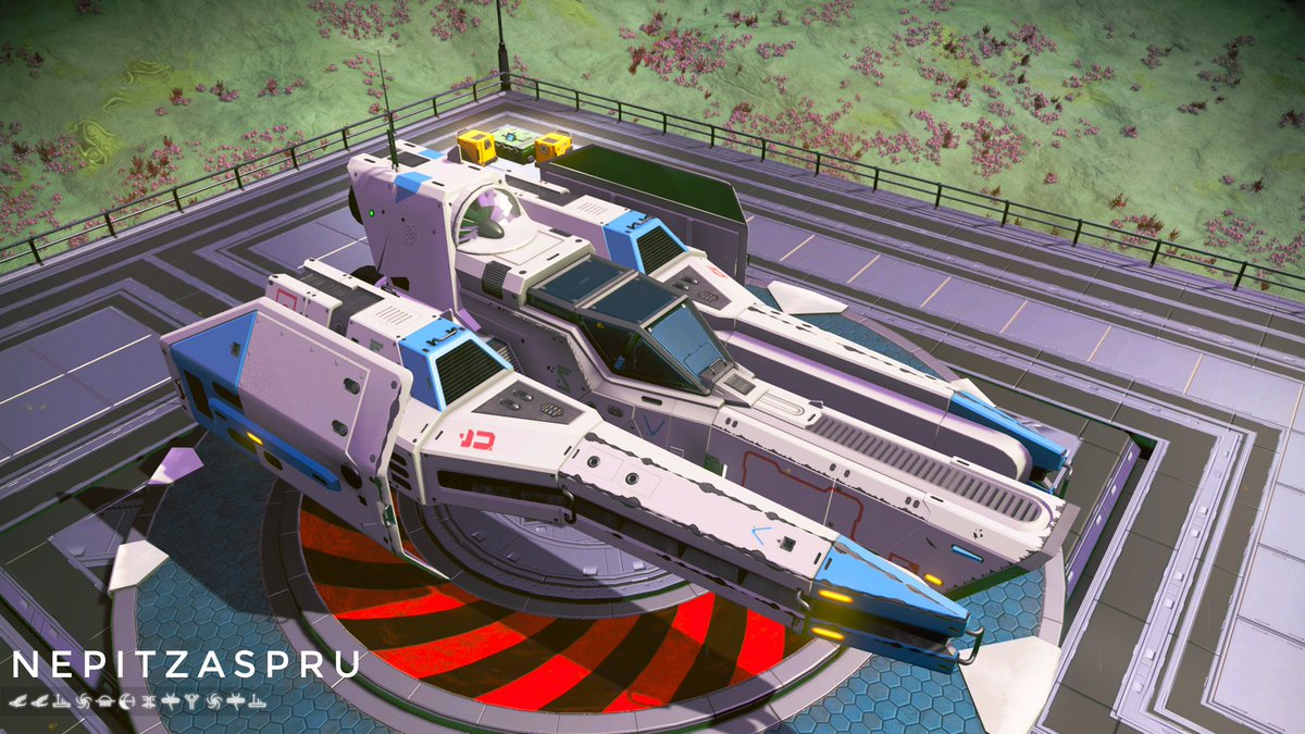 griggimon's tweet photo. White/Blue Heavy-Viper Tie Fighter with Triple Thrusters. 

#NoMansSky https://t.co/5D5S0qamOl