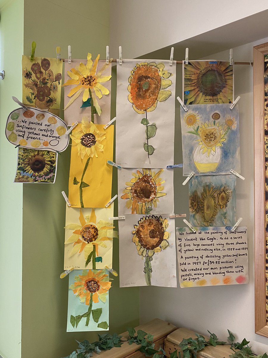 Reception end of term outcomes, having explored a range of art skills.