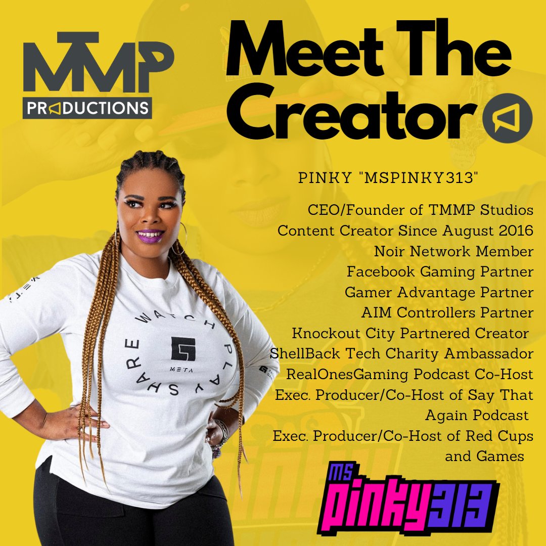TMM_Prod's tweet image. Meet our creators for TMMP! 

The CEO/Founder of TMMP, Mogul in the making, and everybody's favorite Auntie, Pinky "MsPinky313" #HeyFriend #PinkSquad

#TMMPStudios #TMMP