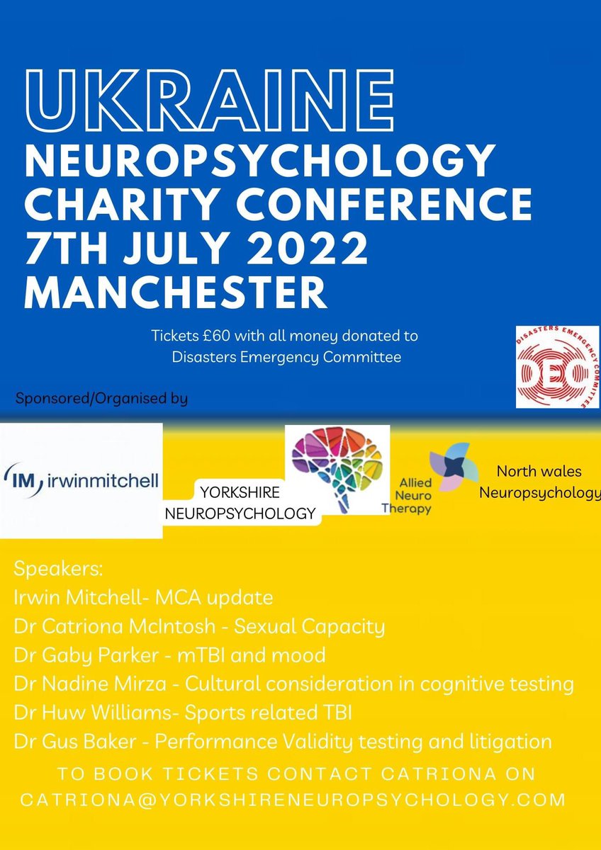Catriona McIntosh (@catrionamcinto1) on Twitter photo Tickets for the Ukraine fundraising neuropsychology conference are now on sale! Big thanks to <a href="/carolynheatonIM/">Carolyn Heaton</a> for sponsorship and our amazing line up for helping with the great CPD <a href="/gabyvparker/">Dr Gaby Parker 💙</a> <a href="/thealmostpsych/">Nadine Mirza</a> <a href="/Karenaddy18/">Dr Karen Addy</a> Tickets for the Ukraine fundraising neuropsychology conference are now on sale! Big thanks to <a href="/carolynheatonIM/">Carolyn Heaton</a> for sponsorship and our amazing line up for helping with the great CPD <a href="/gabyvparker/">Dr Gaby Parker 💙</a> <a href="/thealmostpsych/">Nadine Mirza</a> <a href="/Karenaddy18/">Dr Karen Addy</a>