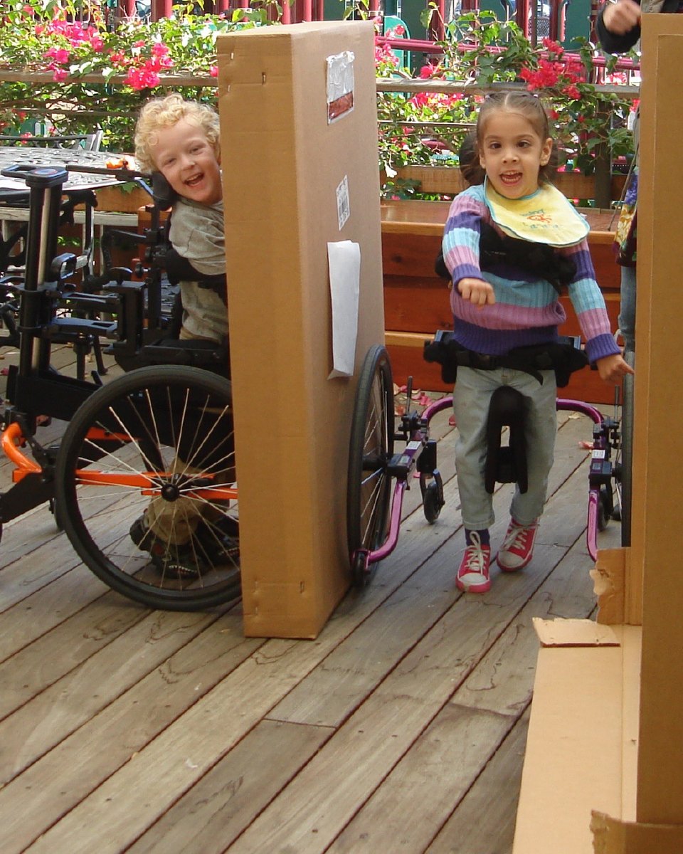 The magic of being close to your friends, playing hide and seek, to touch and to hug!  All made possible in hands-free self-directed walkers.  Give to the First Steps campaign to make this a reality.
bridgeschool.org/firststeps