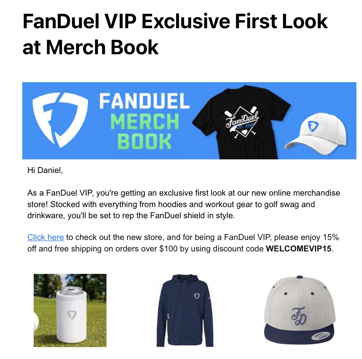 Seriously ⁦<a href="/FDSportsbook/">FanDuel Sportsbook</a>⁩?!? Why in the heck would I pay money to buy swag? ⁦⁦<a href="/FanDuel/">FanDuel</a>⁩ used to send it out free, and other operators send me free swag…but sure, let me get 15% off and provide free advertisements for #Fanduel while spending my own money. #NoThanks