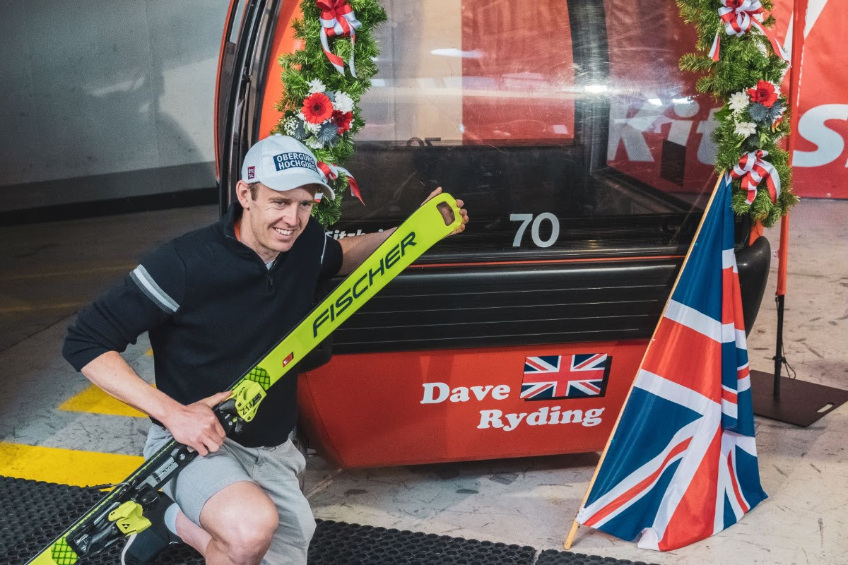 skipedia's tweet image. Dave Ryding has been presented with his own gondola in @kitzbuehel, dedicated to the first British winner of a World Cup race