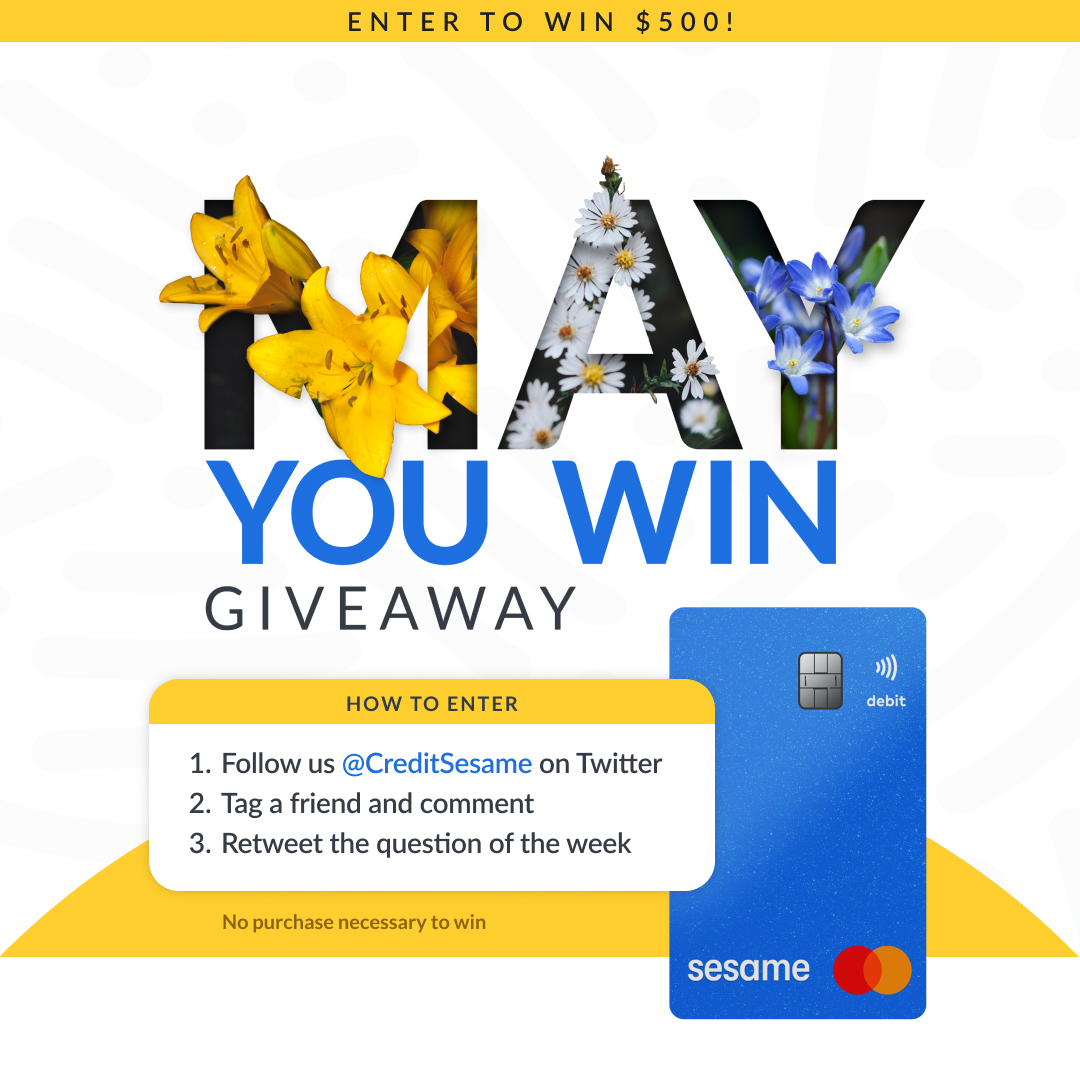 creditsesame's tweet image. "I spend the most money on___?" No judgment here! R/T your answer, tag a friend, &amp;amp; you’ll be entered to win $500!

#MayYouWin