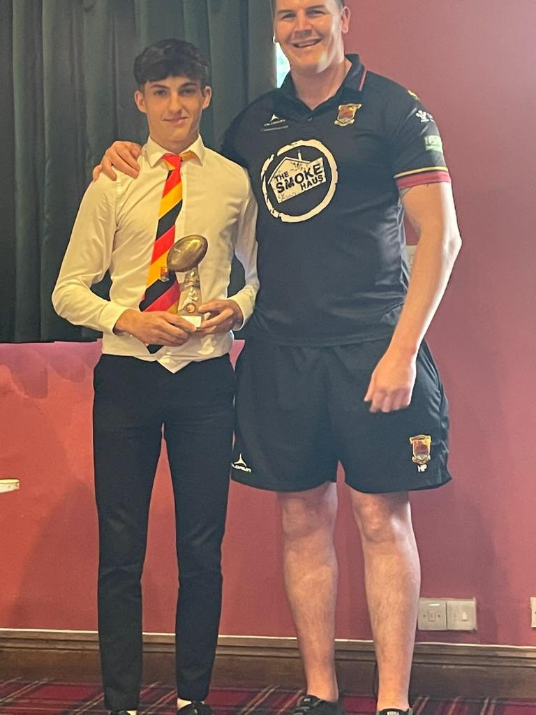 CQuinsMandJ's tweet image. Under 15s players player of the year and most improved player Jac Thomas and Gruff Ellis Jones #Q4L