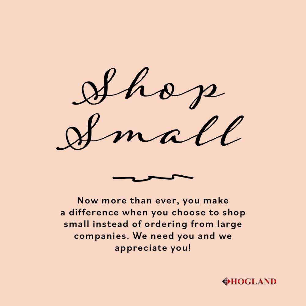 Now more than ever, you make a difference when you choose to shop small instead of ordering from large companies. We, at Hogland Office Works appreciate you!