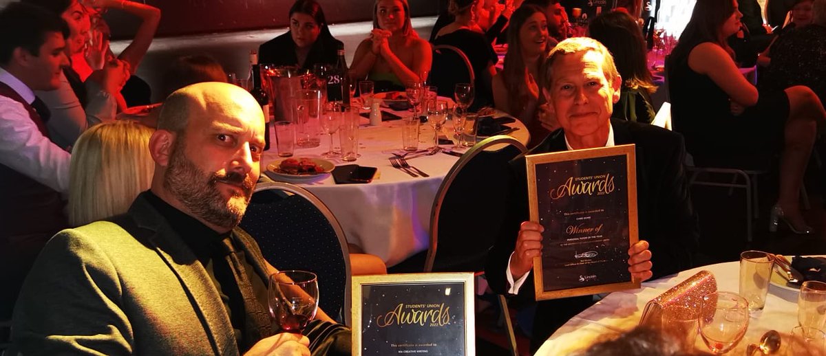 We're also delighted for our soon-to-be new colleagues from <a href="/UofLWriting/">UofL Creative Writing</a> who have cleaned up with Course of the Year for MA Creative Writing (Programme lead @danielepantano) and BA Programme Lead <a href="/CSDOWS/">C S Dows</a> who is <a href="/lincolnSU/">Lincoln SU</a> Personal Tutor of the Year! 

@UniLincolnArts <a href="/unilincoln/">University of Lincoln, UK</a>