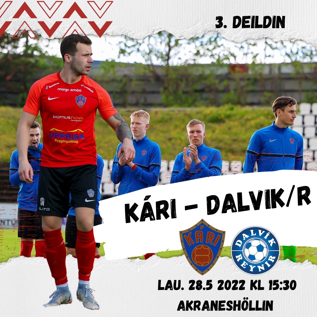 Kári - Dalvík/R á morgun laugardag klukkan 15:30.
Gríðarlega mikilvægur leikur fyrir Káramenn þar sem sigur lyftir liðinu í efri hluta deildarinnar en tap skilur liðið eftir í neðri hlutanum.
Hvetjum Skagamenn til að mæta á þennan mikilvæga leik.
Kaffi og bakkelsi.
#áframKári