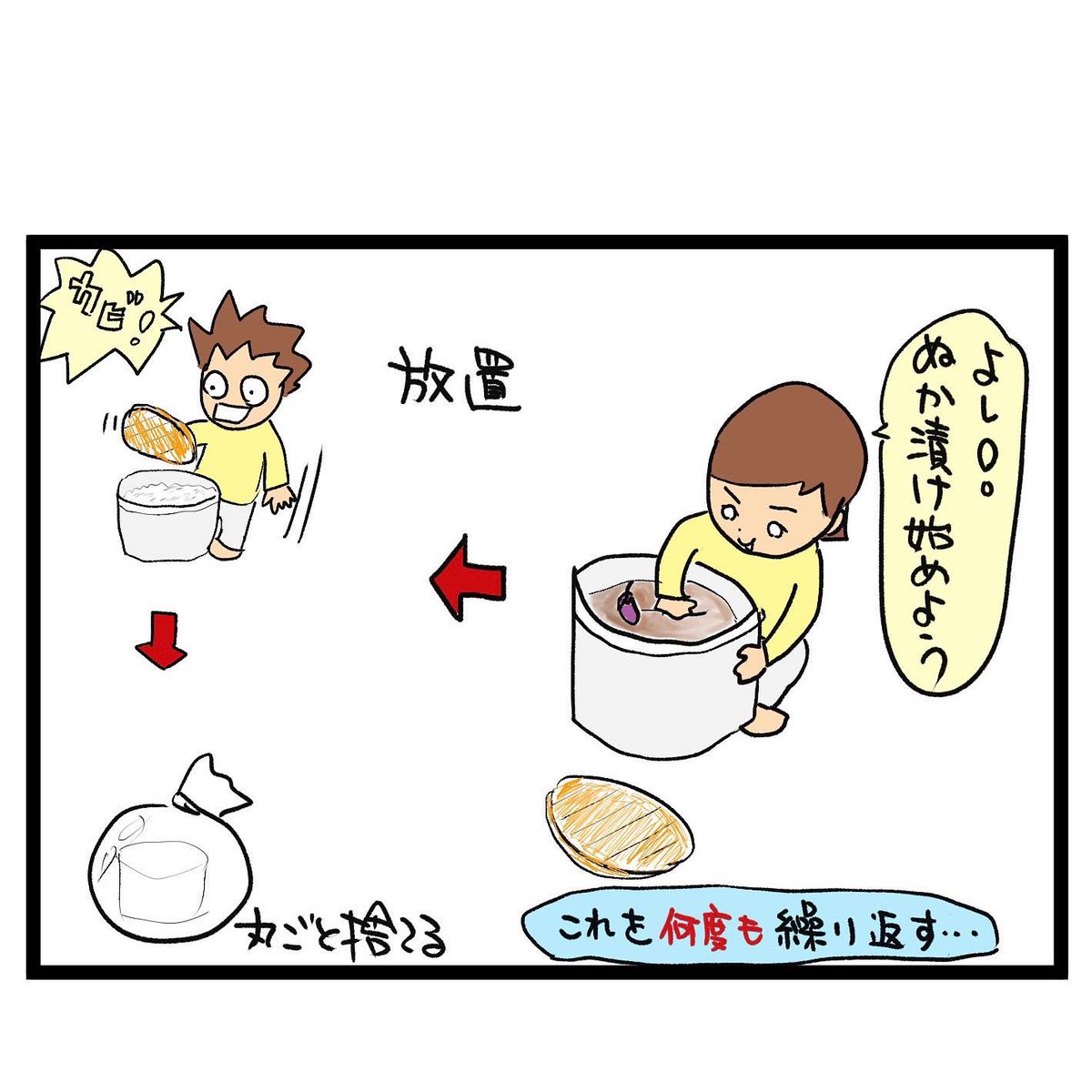 #四コマ漫画
#斎藤工
#ぬか漬け 