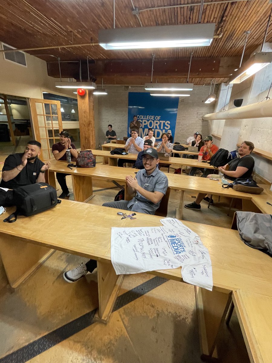 CSportsMedia's tweet photo. And the other half of CSM’s Class of 2022 soon to be graduates. Internships to come. You have put in the work. Filled the toolbox. Now it’s time to go out there and prove it. Proud to know you all and watch you grow. #sportsmedia https://t.co/Sb6iPXeOhE