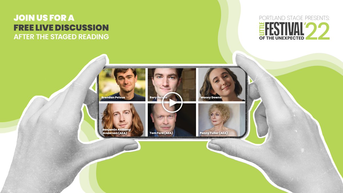 There will be a special talkback with the writer, director, and cast of Riverbanks by Brendan Pelsue after the reading tonight as a conclusion of this years Little Festival of the Unexpected. Theres still time to register for this free event!
Register: portlandstage.org/show/riverbank/