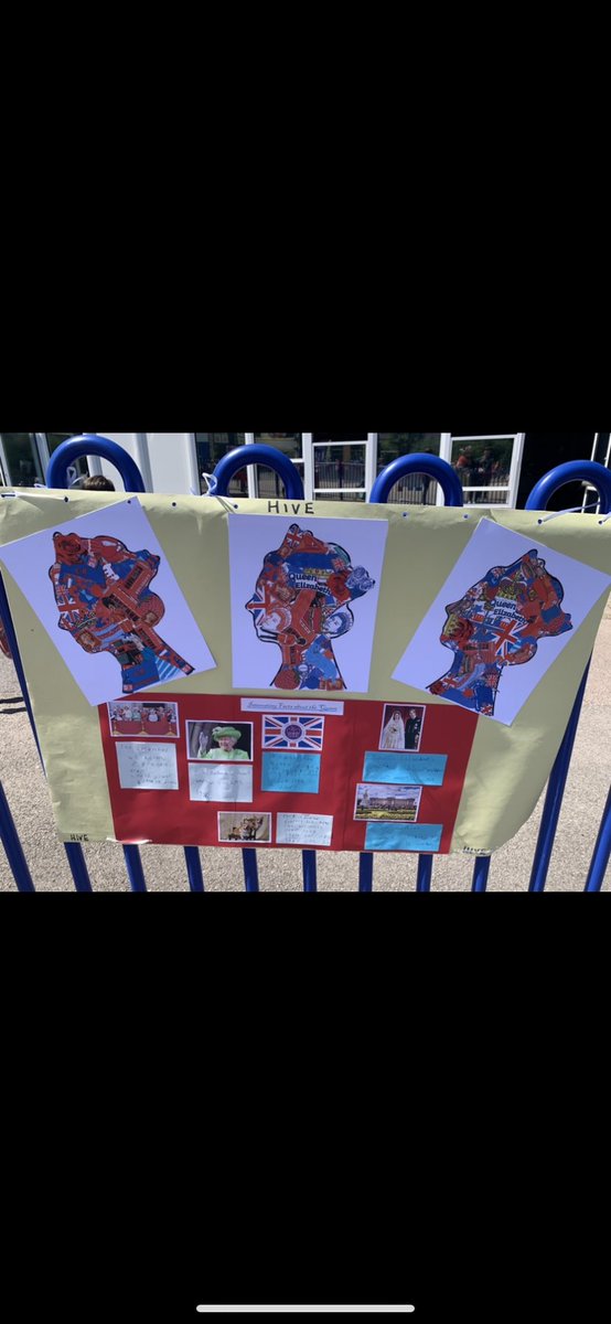 MrsParaskevaSPS's tweet photo. Here is some of Hive’s work from History week displayed for our Jubilee picnic. We had a great afternoon! @SummerswoodPS @MJonessps @MissWheatcroft https://t.co/DX2JKkiXYE