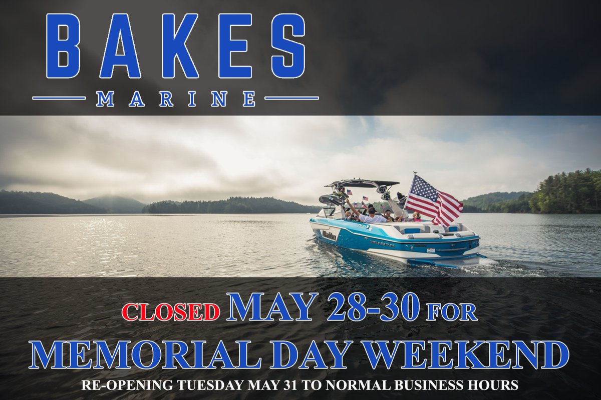 Have a great Memorial Day Weekend!!! Bakes will be closed Saturday-Monday reopening on Tuesday to normal business hours so our team can catch a much needed break and enjoy the water with you! See you out there!